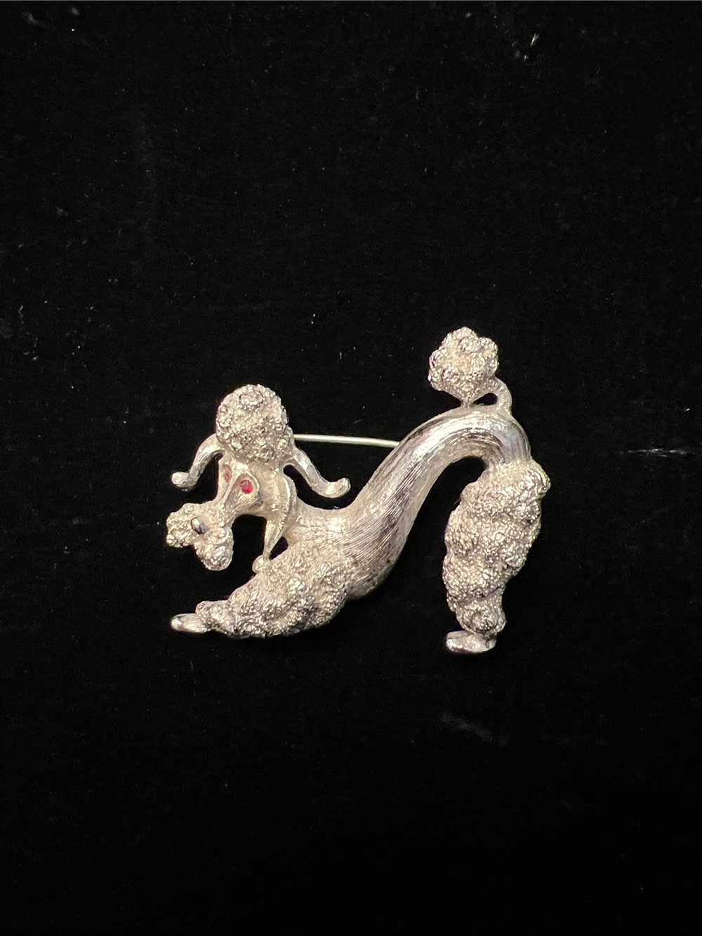 Vintage Monet Silver Poodle Brooch Pin - Women Jewelry